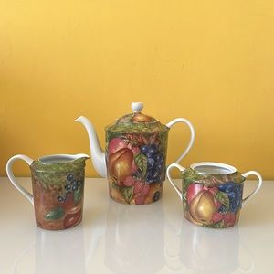 Limoges France La Gloriette Lazeyras Porcelain Tea Set 4 pieces